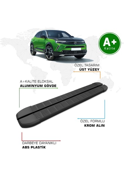 Opel Mokka Yan Basamak 2021 Model ve Sonrası S-Line Siyah