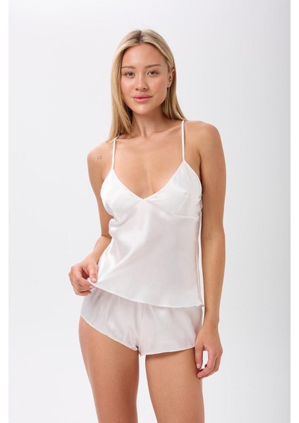 Saten Ip Askılı Sırt Dekolteli Brazillian Şort Gecelik Takımı fiyatları