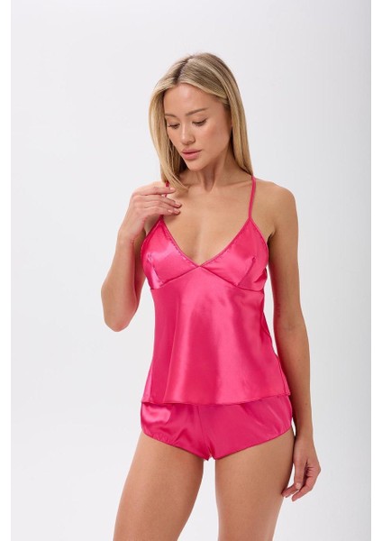 Saten Ip Askılı Sırt Dekolteli Brazillian Şort Gecelik Takımı fiyatları