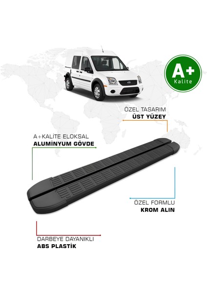Ford Connect Yan Basamak 2002 – 2014 Model S-Line Siyah