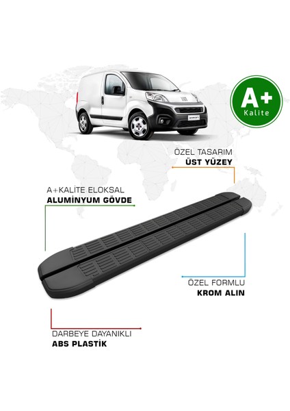 Fiat Fiorino Panelvan Yan Basamak 2008 Model ve Sonrası S-Line Siyah