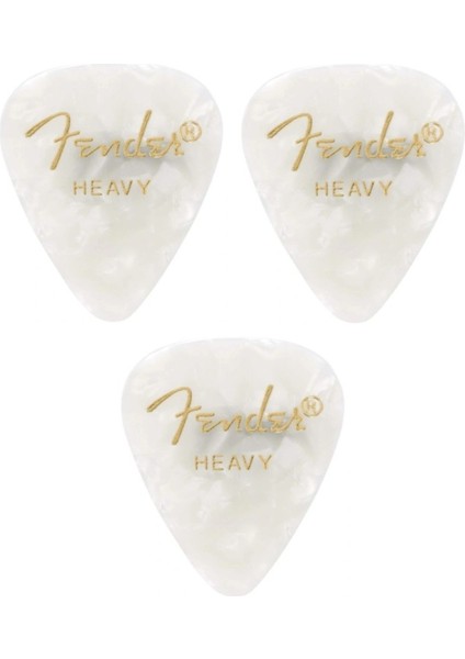 Gitar Penası 3 Adet Premium Celluloid Heavy White Moto