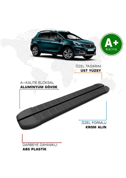 Peugeot 2008 Yan Basamak 2013 – 2019 Model S-Line Siyah