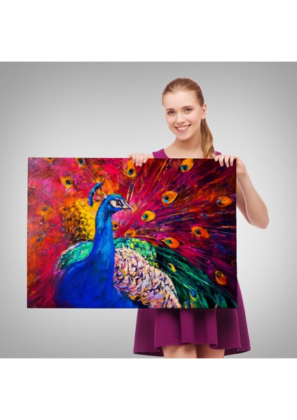 Çok Renkli Tavus Kuşu Modern Sanat Kanvas Duvar TABLOSU-1112 fırsatları