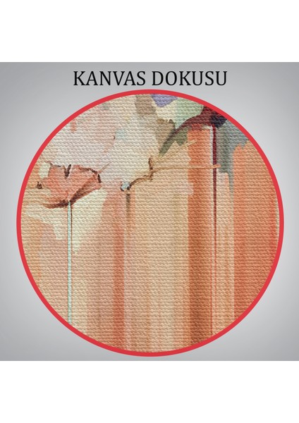 Soyut Çiçekler Yağlıboya Görünüm Dekoratif Kanvas Duvar TABLOSU-3540