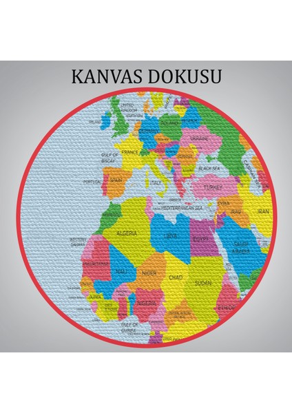 Dünya Haritası Dekoratif Kanvas Tablo 1050