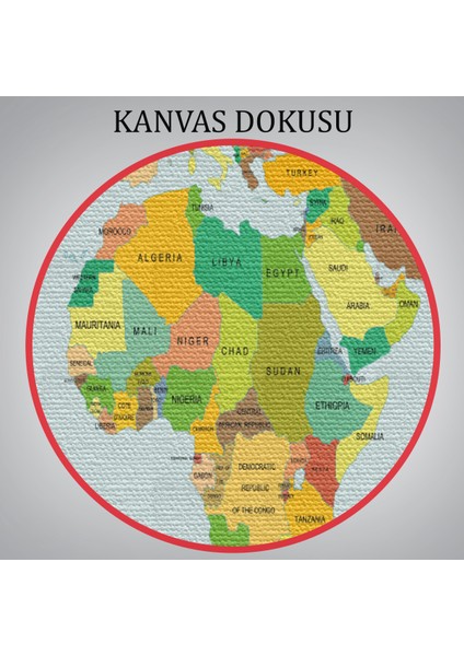 Dünya Haritası Dekoratif Kanvas Tablo 1089