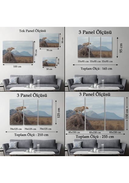 Leopar Dekoratif Kanvas Tablo -1127