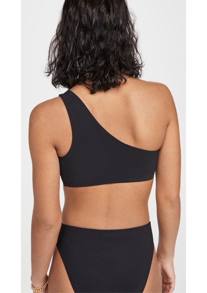 Halkalı Siyah Tek Omuzlu Bikini Üstü Db20010bu