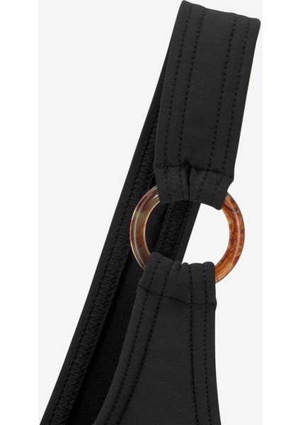 Halkalı Siyah Tek Omuzlu Bikini Üstü Db20010bu