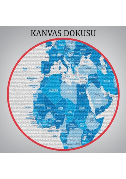Dünya Haritası Dekoratif Kanvas Tablo 1051