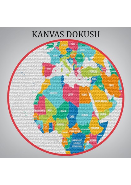 Dünya Haritası Dekoratif Kanvas Tablo 1082