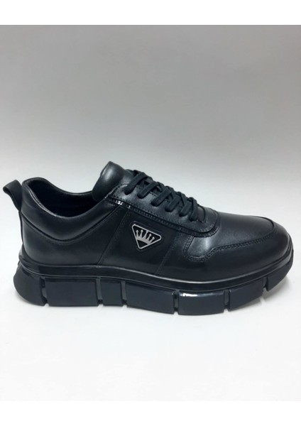 Hakiki Deri Siyah Bağcıklı Kalın Hafif Tabanlı Erkek Ayakkabı C-912397HDYT