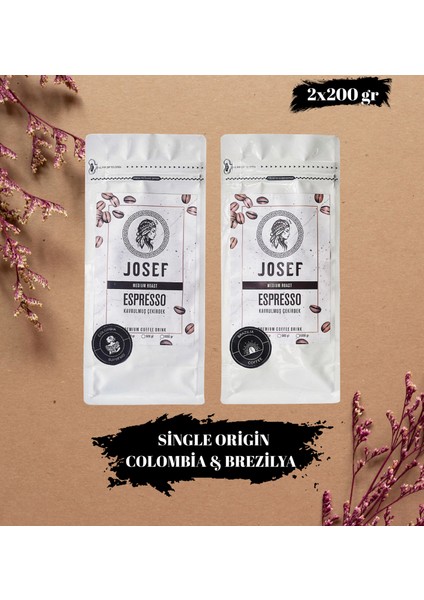 Single Origin Brazil & Colombia Espresso Kahve 200GR 2'li Paket