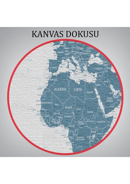 Dünya Haritası Dekoratif Kanvas Tablo 1109