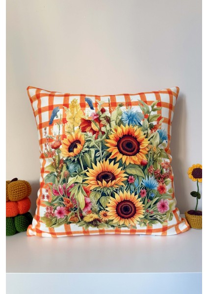 Bloom Truck – Sonbahar Çiçekleri Fitilli Kırlent Kılıfı Dijital Baskılı 43X43CM fiyatları