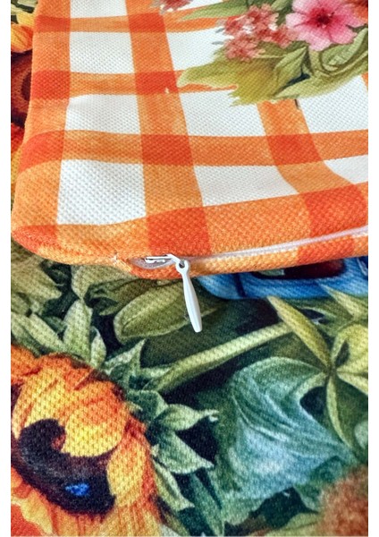 Bloom Truck – Sonbahar Çiçekleri Fitilli Kırlent Kılıfı Dijital Baskılı 43X43CM modelleri