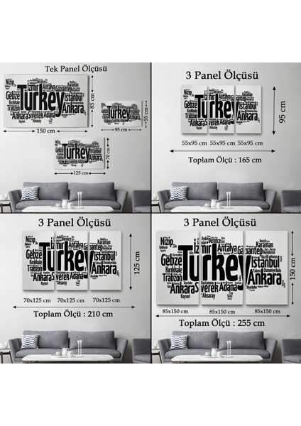 Iller Isimli Dekoratif Kanvas Tablo 1018 indirimleri