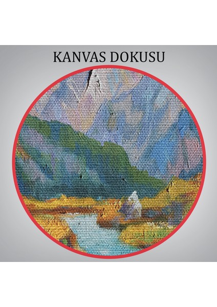 Kafkas Dağları Manzaralı Yağlıboya Görünüm Dekoratif Kanvas Duvar TABLOSU-3603