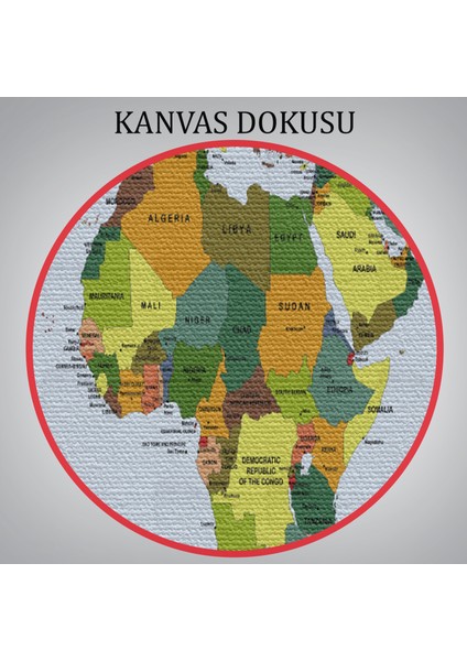 Dünya Haritası Dekoratif Kanvas Tablo 1049