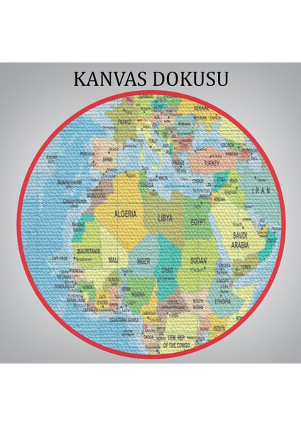 Dünya Haritası Dekoratif Kanvas Tablo 1079