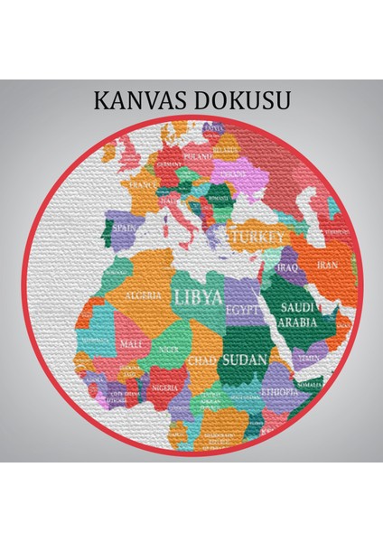 Dünya Haritası Dekoratif Kanvas Tablo 1104