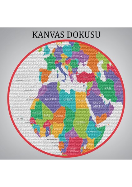 Dünya Haritası Dekoratif Kanvas Tablo 1095