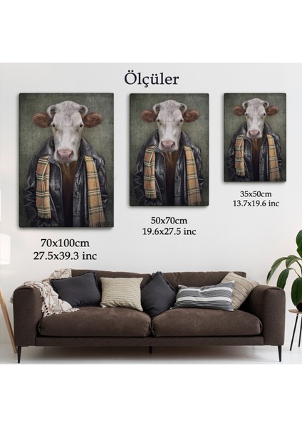 Inek Kafalı Insan Kanvas TABLO-4997