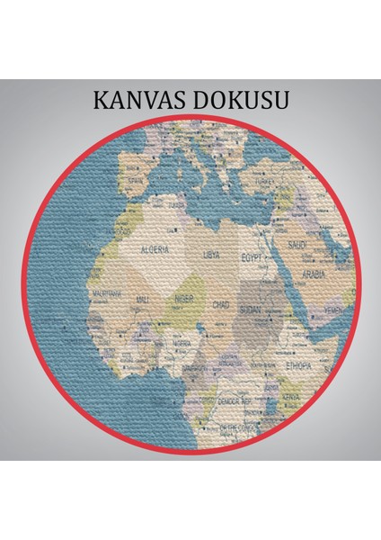 Dünya Haritası Dekoratif Kanvas Tablo 1040