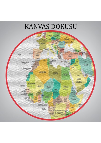Dünya Haritası Dekoratif Kanvas Tablo 1056