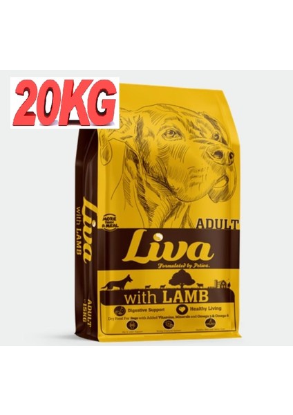 Liva Kuzu Etli Yetişkin Köpek Maması 20 kg