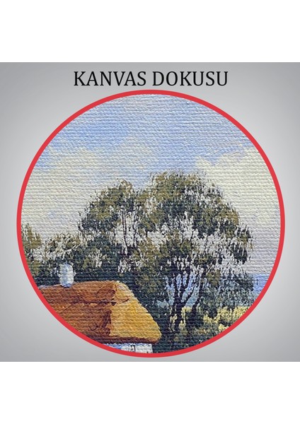 Buğday Tarlası ve Değirmen Yağlıboya Görünüm Dekoratif Kanvas Duvar TABLOSU-3556