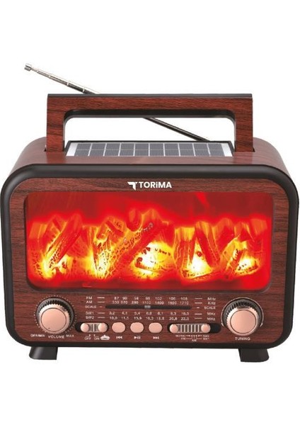 D72 Koyu Ahşap Nostalji Kablosuz Speaker Bluetooth Hoparlör Radyo Solar Panelli fırsatları