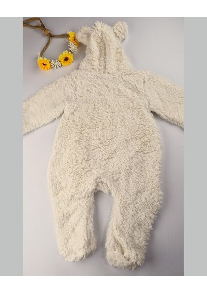 Kırık Beyaz Renkli Peluş Kulaklı Bebek Astronot Tulum 0-12 Ay fiyatları