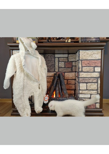 Kırık Beyaz Renkli Peluş Kulaklı Bebek Astronot Tulum 0-12 Ay modelleri