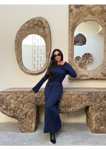 Bağlama Detaylı Dokulu Triko Kadın Elbise fiyatları