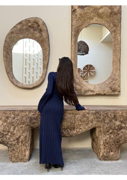 Bağlama Detaylı Dokulu Triko Kadın Elbise modelleri