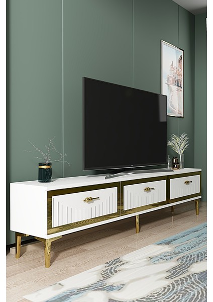 TSA1802BG- Tuna Tv Stand 180CM Beyaz- Altın fiyatları