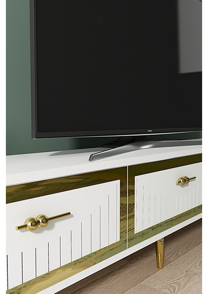 TSA1802BG- Tuna Tv Stand 180CM Beyaz- Altın modelleri