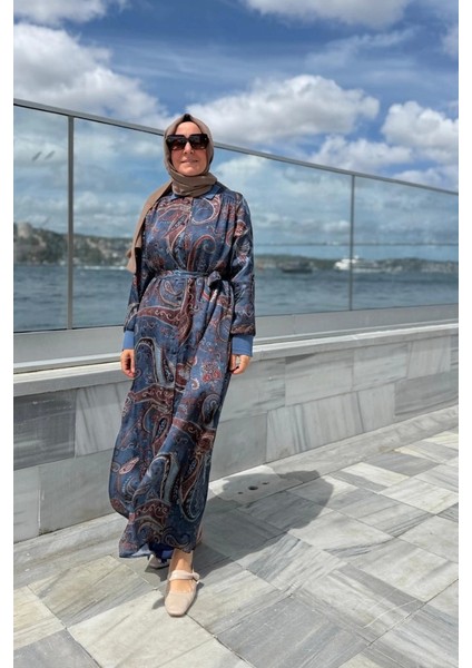 Vual Kumaş Elbise Lacivert 26KGSELB4085