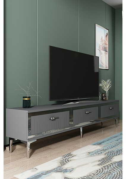 TSA1802AS- Tuna Tv Stand 180CM Antrasit- Gümüş fiyatları