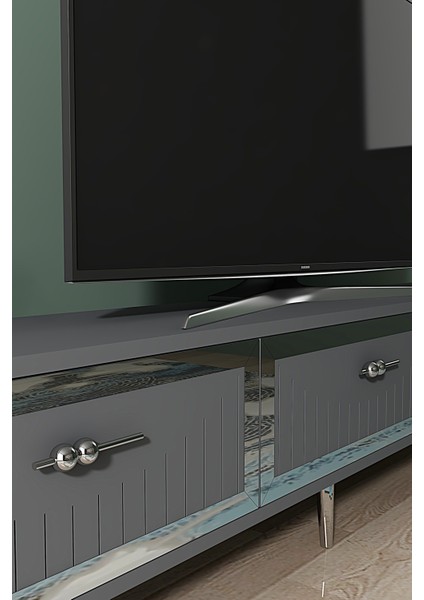 TSA1802AS- Tuna Tv Stand 180CM Antrasit- Gümüş modelleri