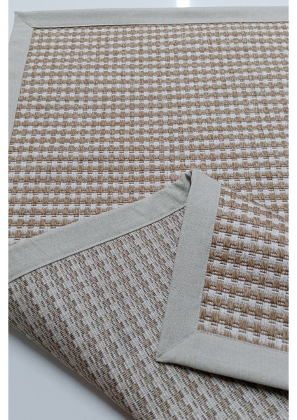 Jüt Sisal Canvas 0409B Kahverengi Özel Bordür Dikimli Jüt Sisal modelleri