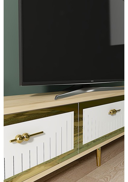 TSA1802DBG- Tuna Tv Stand 180CM Safirmeşe-Beyaz-Altın modelleri