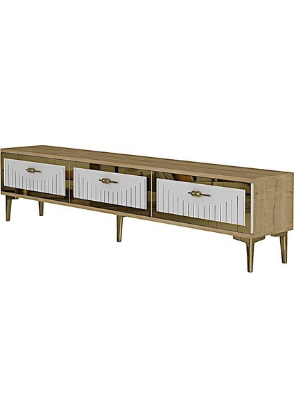 TSA1802DBG- Tuna Tv Stand 180CM Safirmeşe-Beyaz-Altın