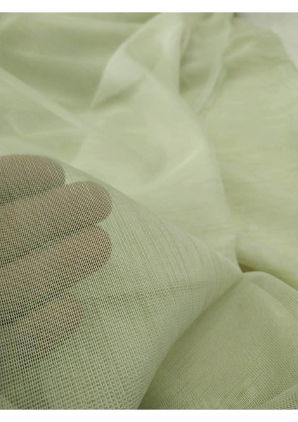 Düz Dökümlü Tül Perde - Pileli Dikim - Açık Yeşil - KL450 fırsatları