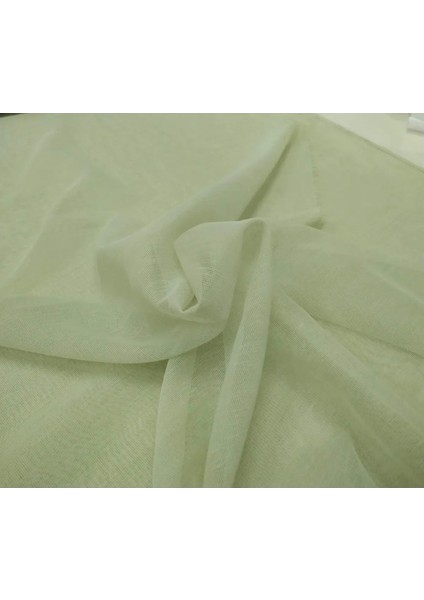 Düz Dökümlü Tül Perde - Pileli Dikim - Açık Yeşil - KL451 modelleri