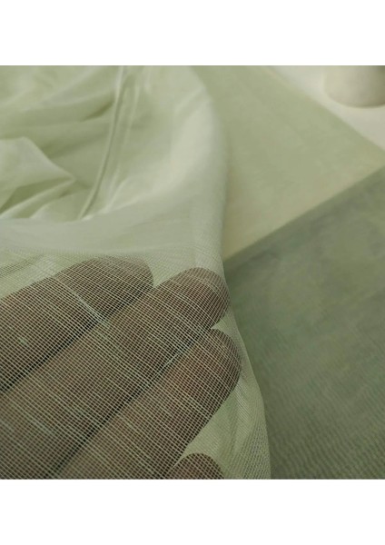 Düz Dökümlü Tül Perde - Pileli Dikim - Açık Yeşil - KL451 fırsatları