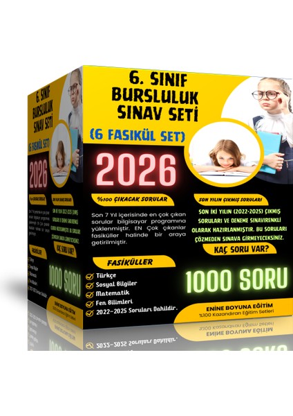 Enine Boyuna Eğitim 6. Sınıf Bursluluk Sınav Seti (5 Fasikül Kitap)