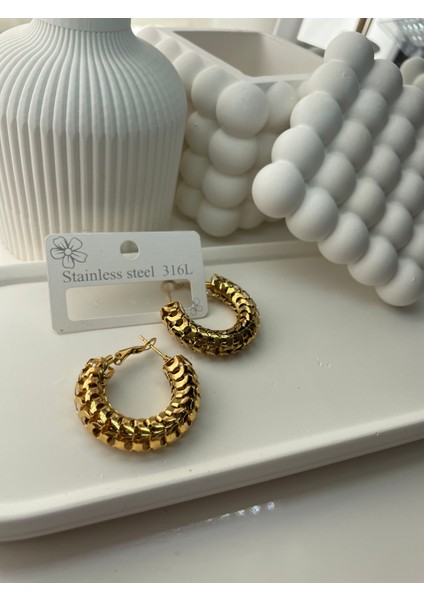 Pangolin Model Gold Altın Kaplama Çelik Halka Küpe modelleri